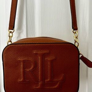 Ralph Lauren Brown Leather Crossbody Bag